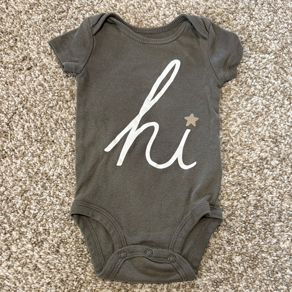 Carter's Olive Baby Onesie with Star Print